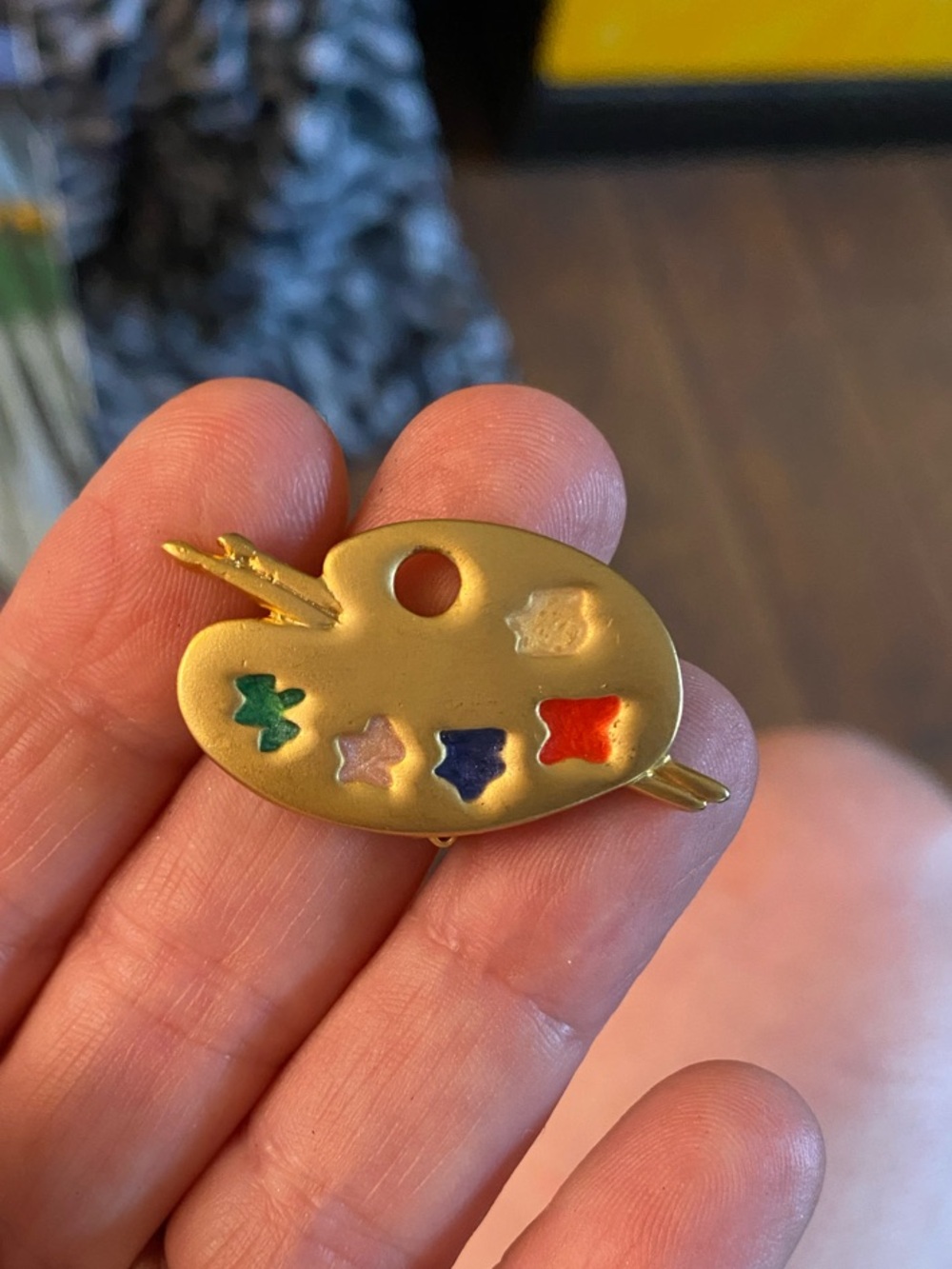 Gold Artist Palette Pin with Multicolor Enamel Paints -Museum Company Store